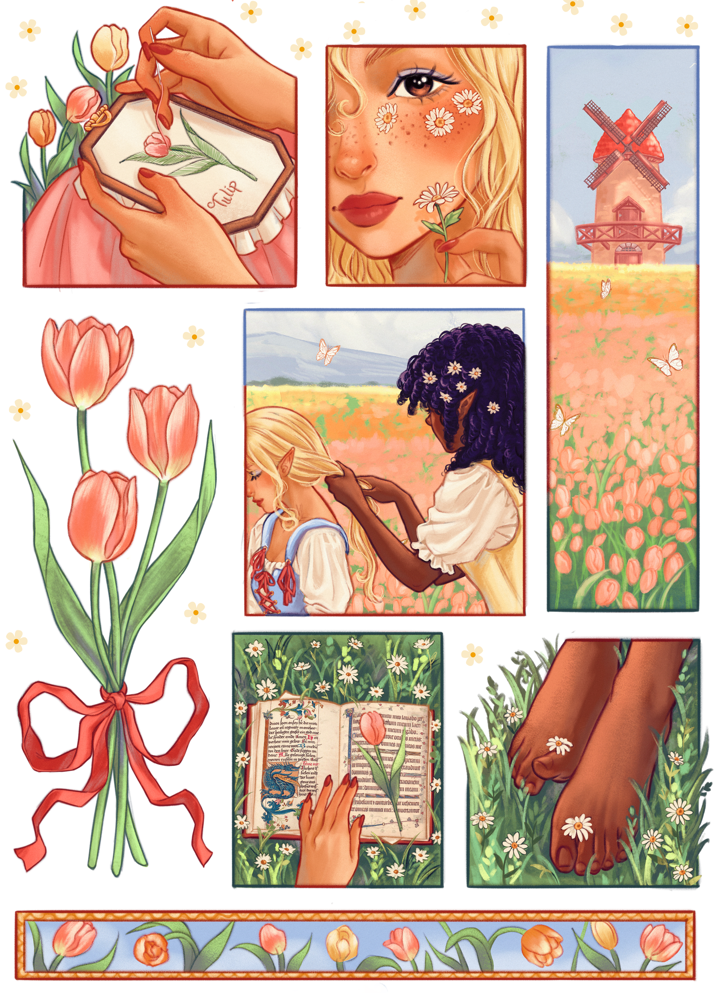 Tulips And Wildflowers