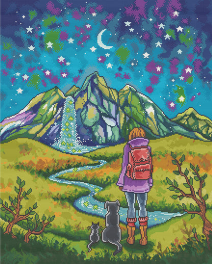 Mountains And Stars | Pixel Charted | Ready To Ship