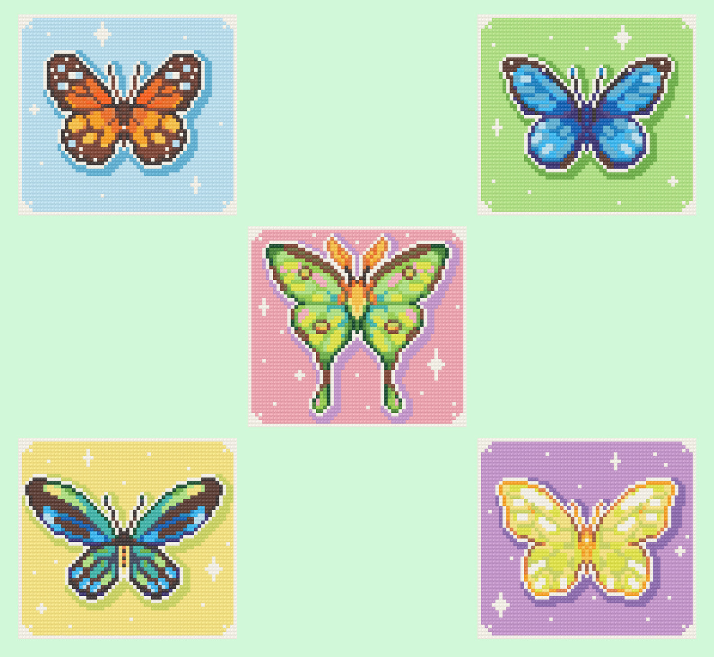 Butterflys | Pixel Charted | Ready To Ship