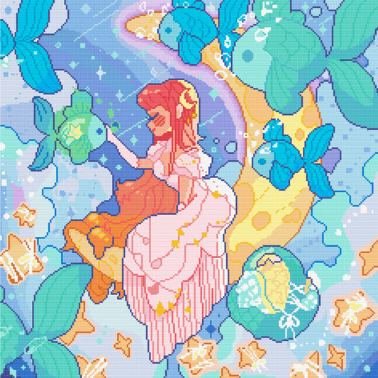 Goldies And The Moon | Pixel Charted