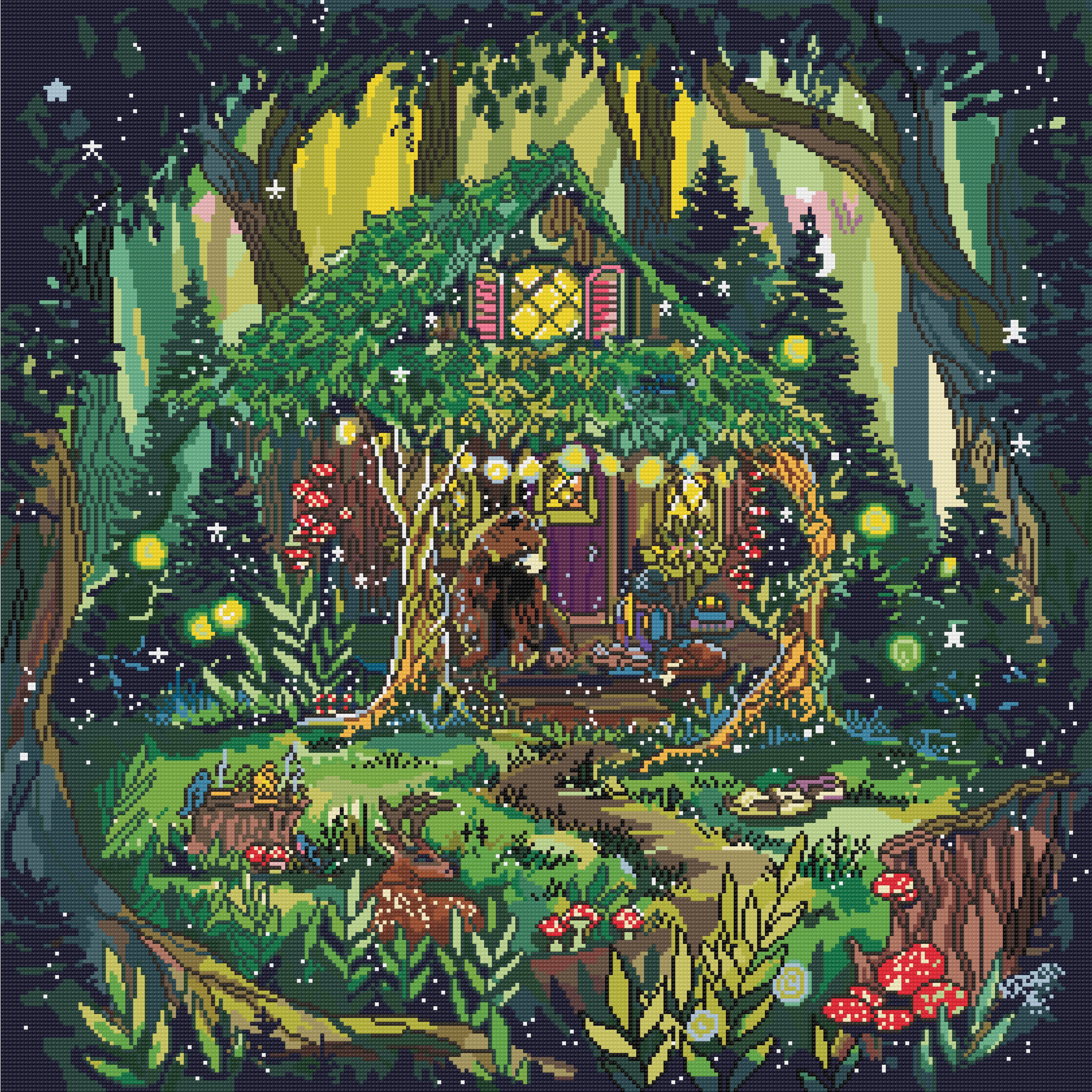 Firefly Cottage | Pixel Charted – Jaded Gem Shop