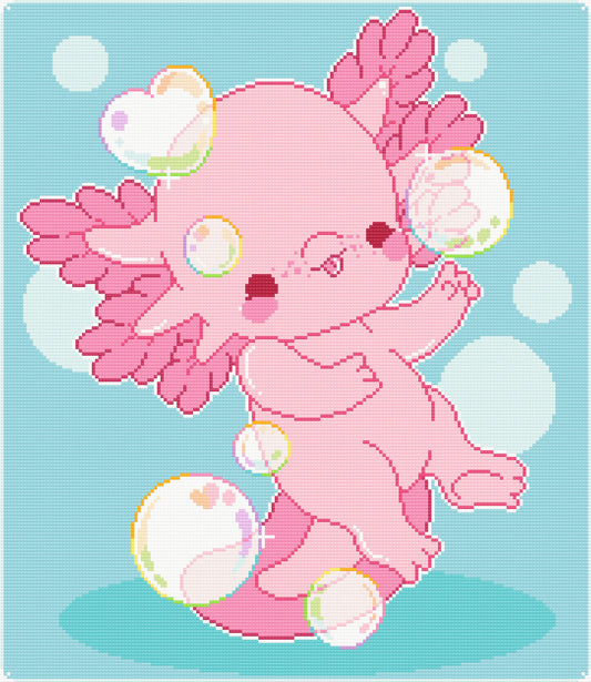 Rainbow Axolotl | Pixel Charted