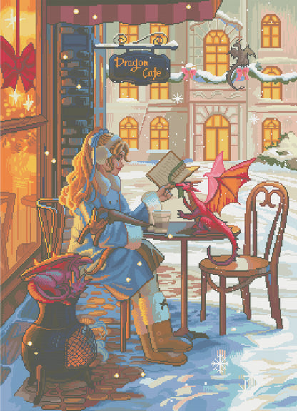 Dragon Cafe | Pixel Charted | Ready To Ship