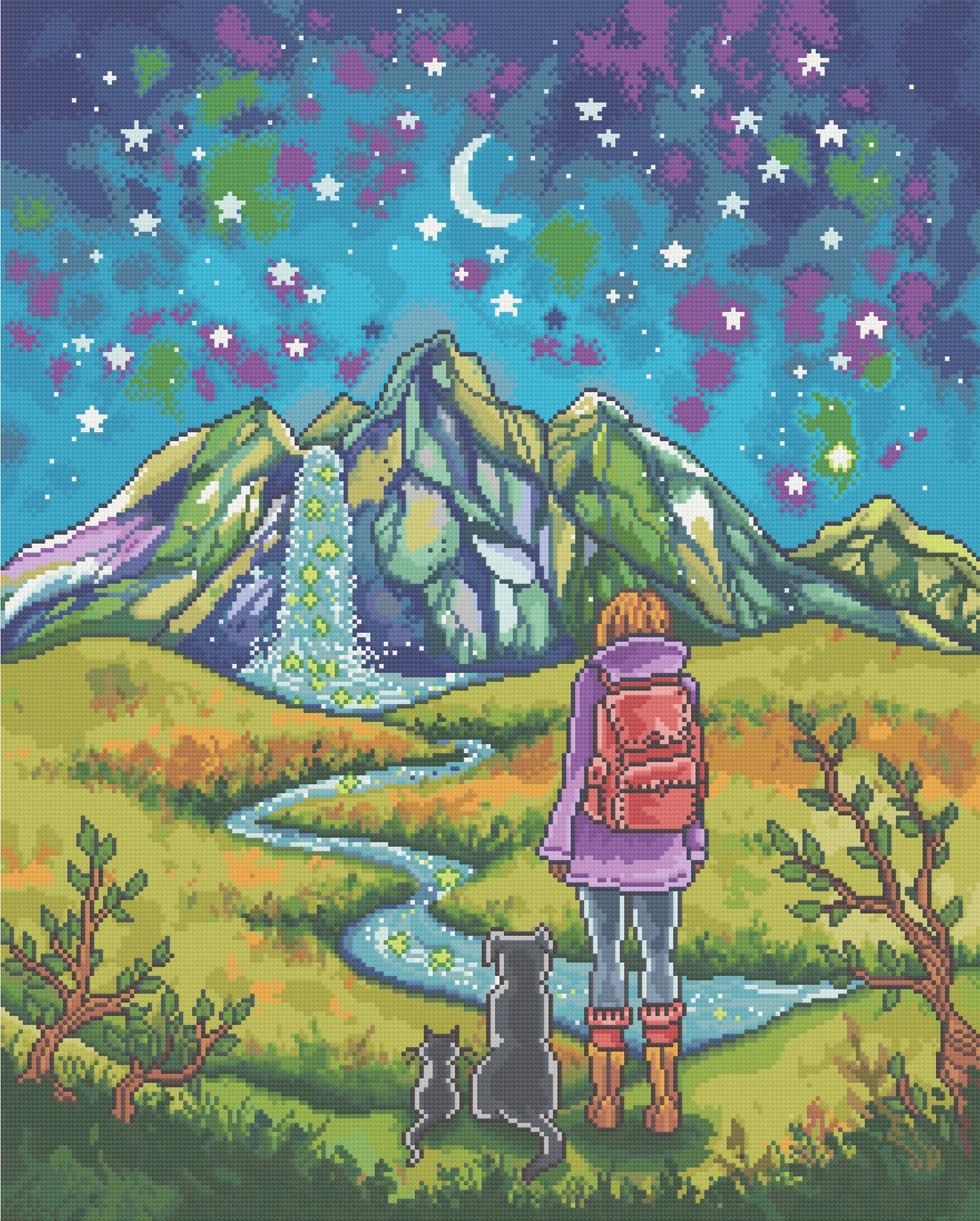 Mountains And Stars | Pixel Charted | Ready To Ship