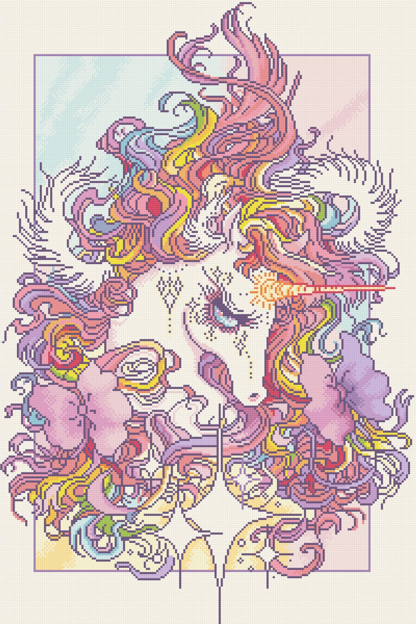 Rainbow Unicorn | Pixel Charted