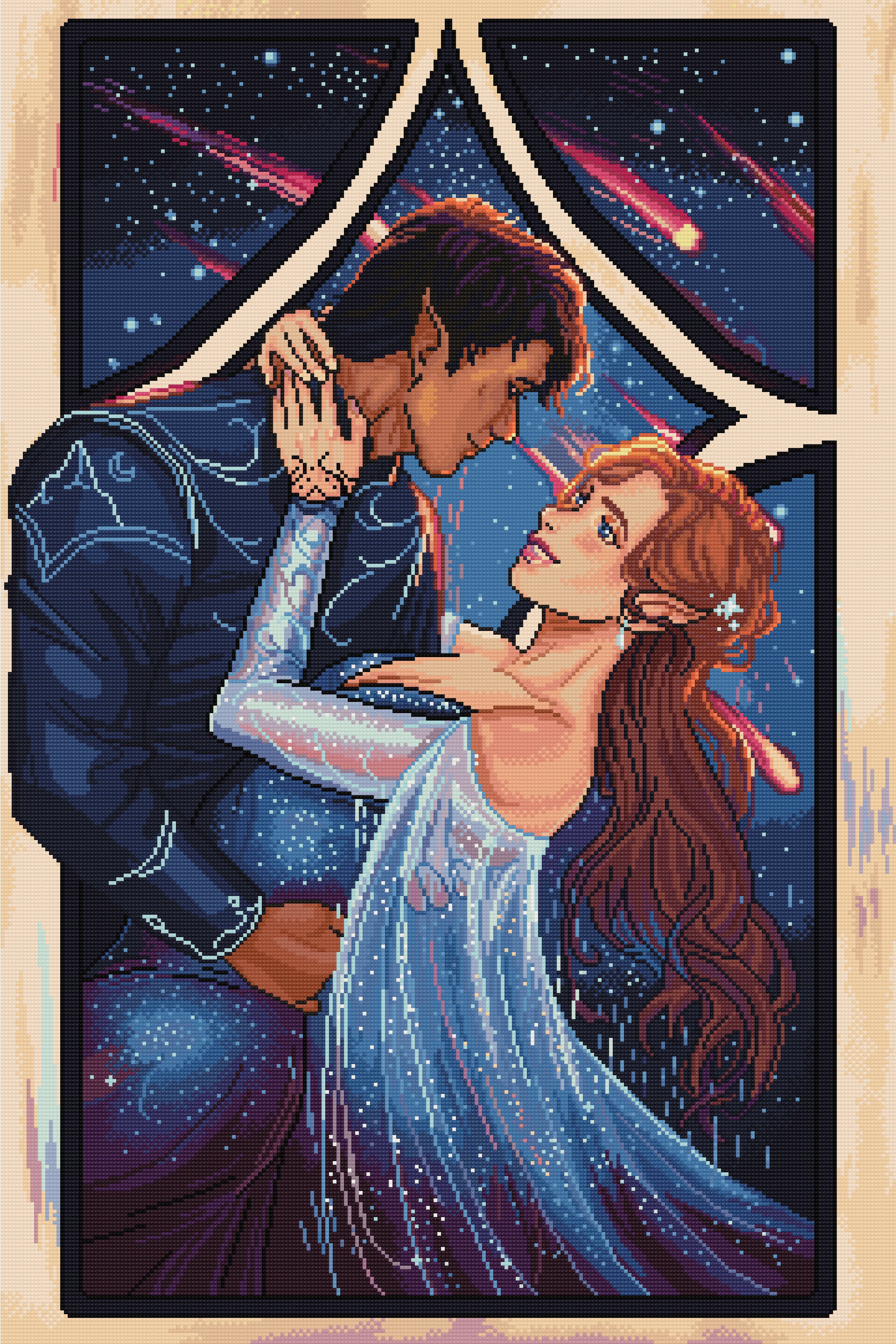 Starlit Lovers | Pixel Charted | Limited Edition | Ready To Ship