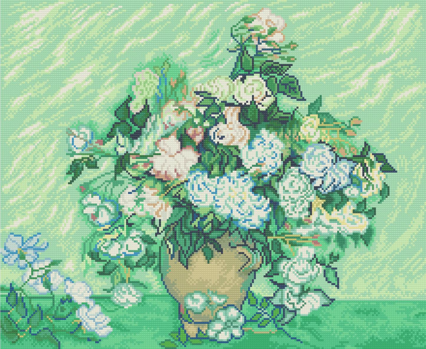 Toile Roses | Vincent van Gogh | Pixel Charted