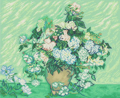 Toile Roses | Vincent van Gogh | Pixel Charted