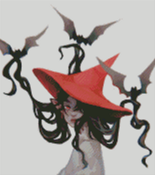 "Batty Witch" Artist: Ann.therosee | JadedGemShop Diamond Painting Kit
