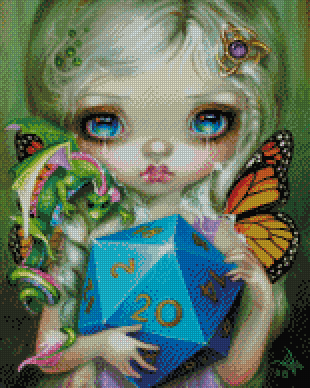 "20 Sided Dice Fairy" Artist: Jasmine Becket-Griffith | JadedGemShop Diamond Painting Kit