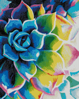 colorful succulent painting Supplication Succulent – Jaded Gem Shop