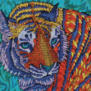 "Telenergetic Tiger" Artist Rachael Rosenkoetter | JadedGemShop Diamond Painting Kit