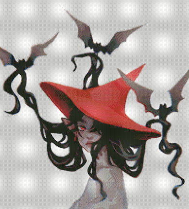 "Batty Witch" Artist: Ann.therosee | JadedGemShop Diamond Painting Kit