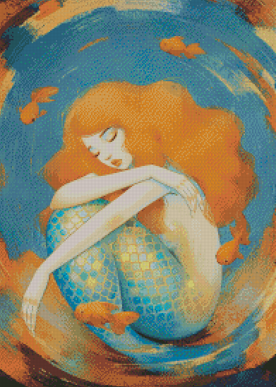 "Mermaid And Her Goldies" Artist: Anky Moore | JadedGemShop Diamond Painting Kit