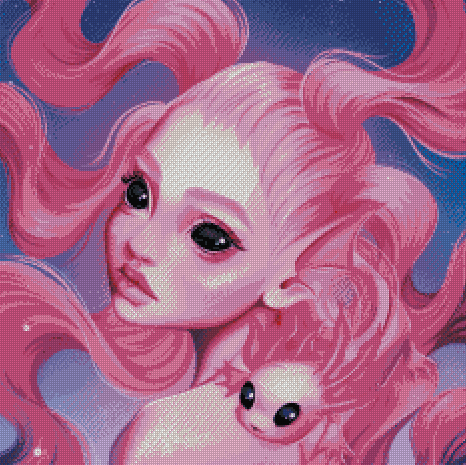 "Axolotl Mermaid" Artist: Tomorrows.Problem | JadedGemShop Diamond Painting Kit