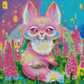 "Pink Little Fox" Artist: Carys Cuttlefish | JadedGemShop Diamond Painting Kit