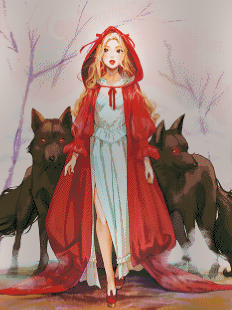 "Red Riding Hood" Artist: Toshia San | JadedGemShop Diamond Painting Kit