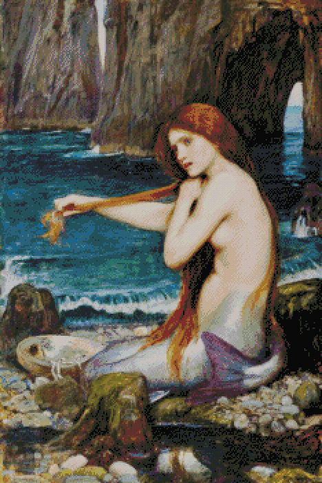 "A Mermaid" Artist: John William Waterhouse| JadedGemShop Diamond Painting Kit