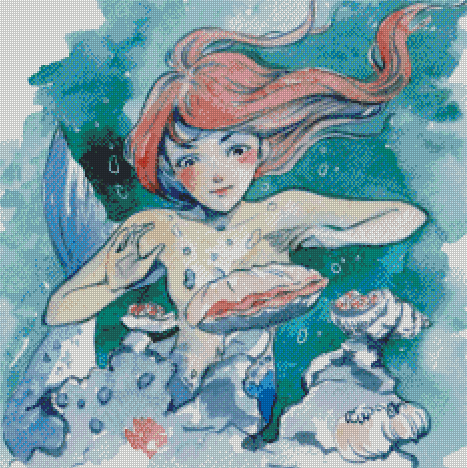 "Mermaids Treasure" Artist: Ikari Ookami | JadedGemShop Diamond Painting Kit