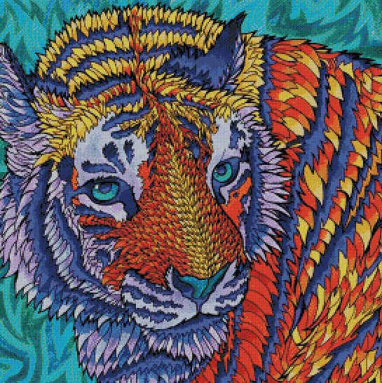 "Telenergetic Tiger" Artist Rachael Rosenkoetter | JadedGemShop Diamond Painting Kit