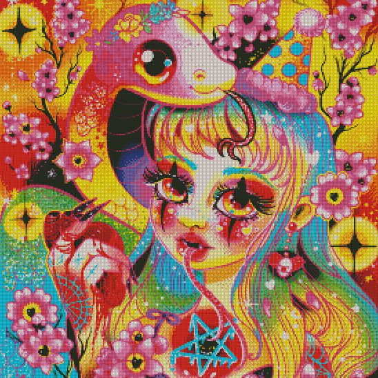 "Lisa Snake" Artist: Carys Cuttlefish | JadedGemShop Diamond Painting Kit
