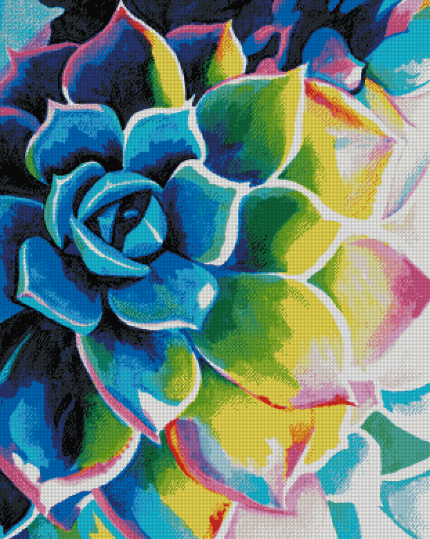 abstract succulent painting Supplication Succulent – Jaded Gem Shop