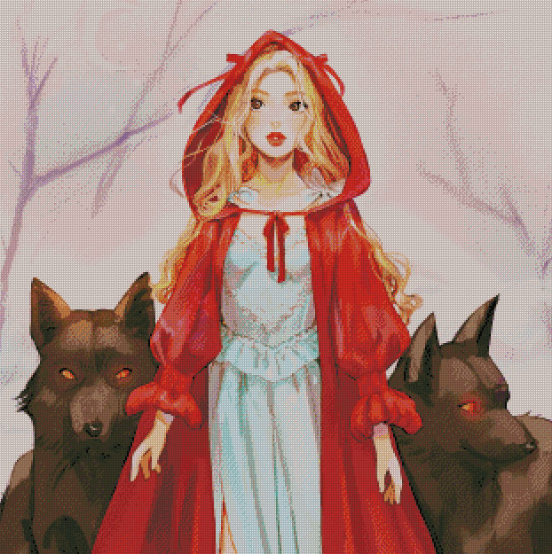 "Red Riding Hood" Artist: Toshia San | JadedGemShop Diamond Painting Kit