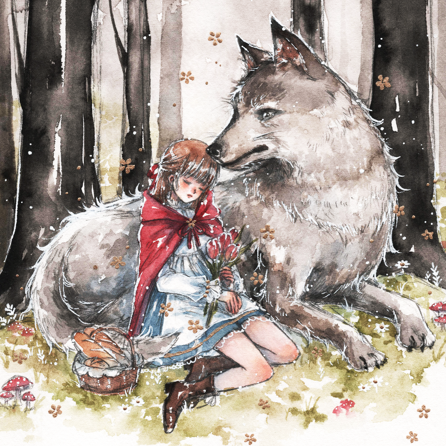"The Wolf" Artist: Cherriuki | JadedGemShop Diamond Painting Kit