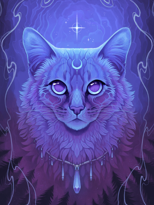 "Luna Cat" Artist: Marlene Musiol | JadedGemShop Diamond Painting Kit