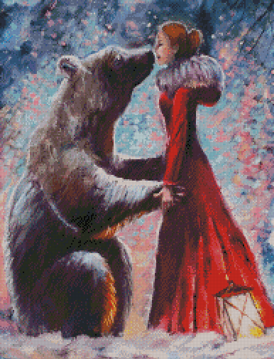 "Beauty and Her Bear" Artist: Lana Sham | JadedGemShop Diamond Painting Kit
