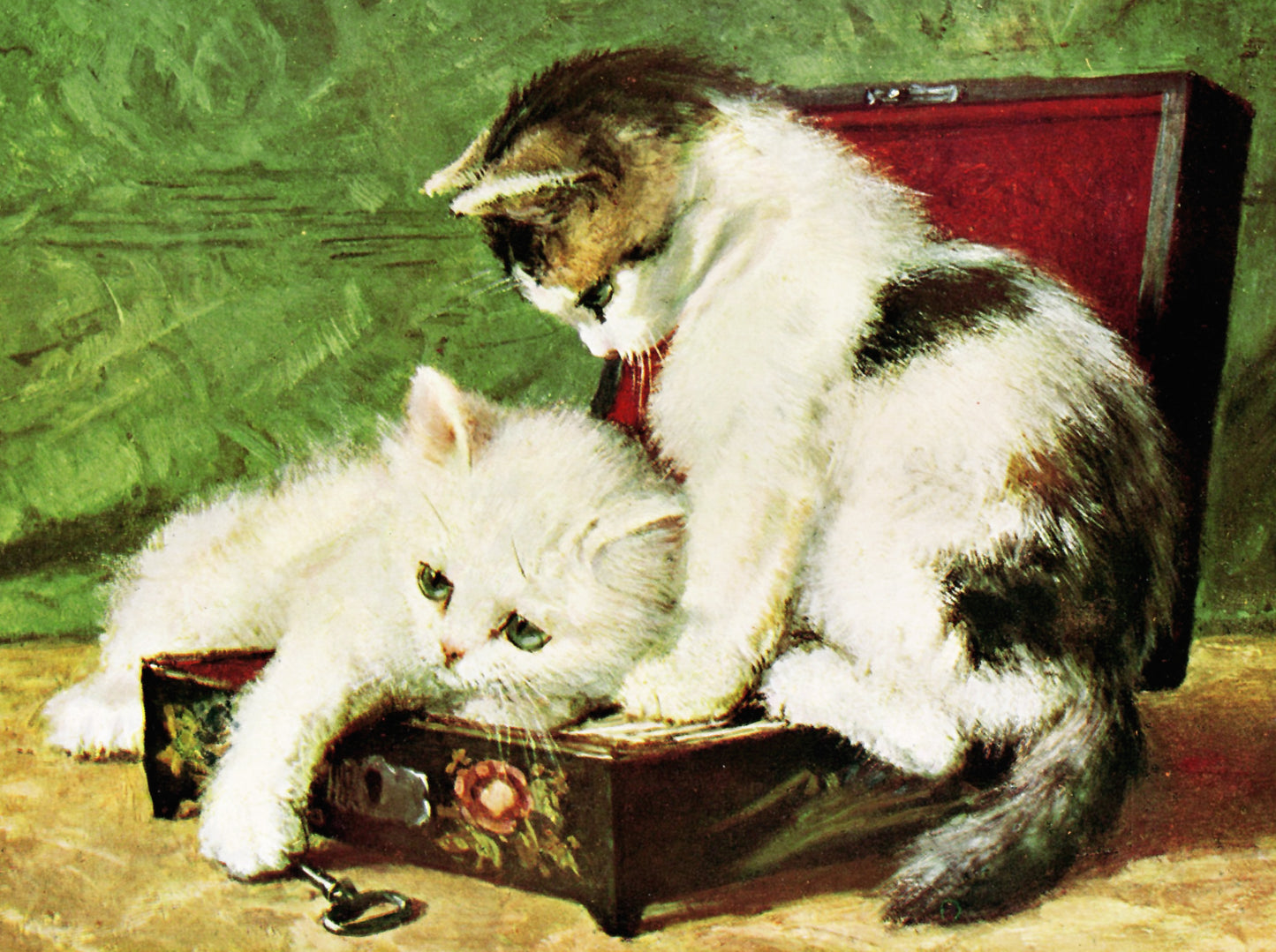 "Kittens Trying To Fit In A Box" Artist: Henriette Ronner | JadedGemShop Diamond Painting Kit